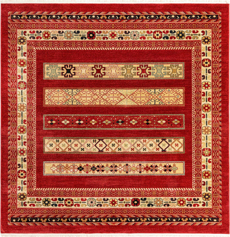 Rust Red 8' x 8' Fars Square Area Rug 100% Polypropylene Unique Traditional Carpet for Classical Living, Dining Room & Office Spaces for Sale at Rug Engine