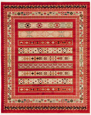 Rust Red 8' x 10' Fars Rectangle Area Rug 100% Polypropylene Unique Traditional Carpet for Classical Living, Dining Room & Office Spaces for Sale at Rug Engine