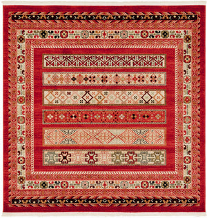 Rust Red 6' 1 x 6' 1 Fars Square Area Rug 100% Polypropylene Unique Traditional Carpet for Classical Living, Dining Room & Office Spaces for Sale at Rug Engine