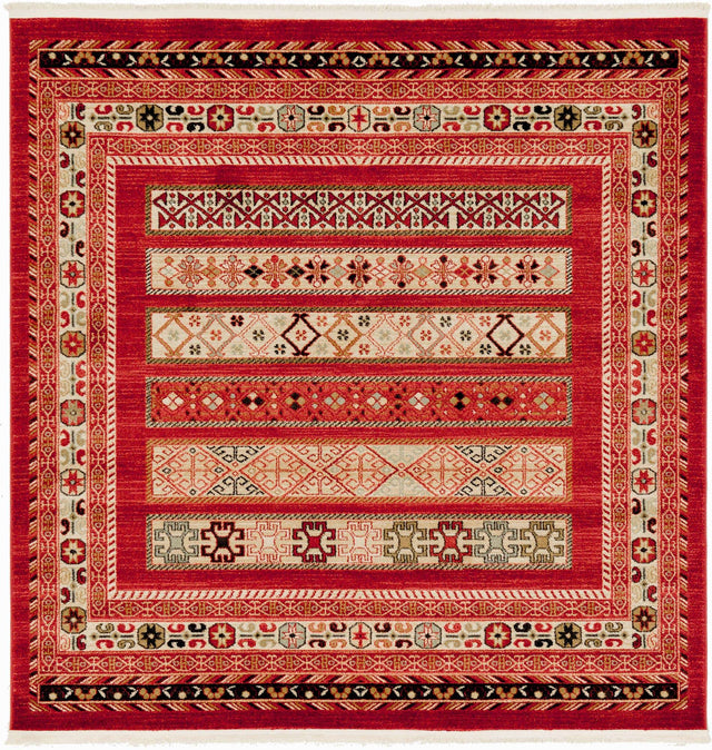 Rust Red 6' 1 x 6' 1 Fars Square Area Rug 100% Polypropylene Unique Traditional Carpet for Classical Living, Dining Room & Office Spaces for Sale at Rug Engine