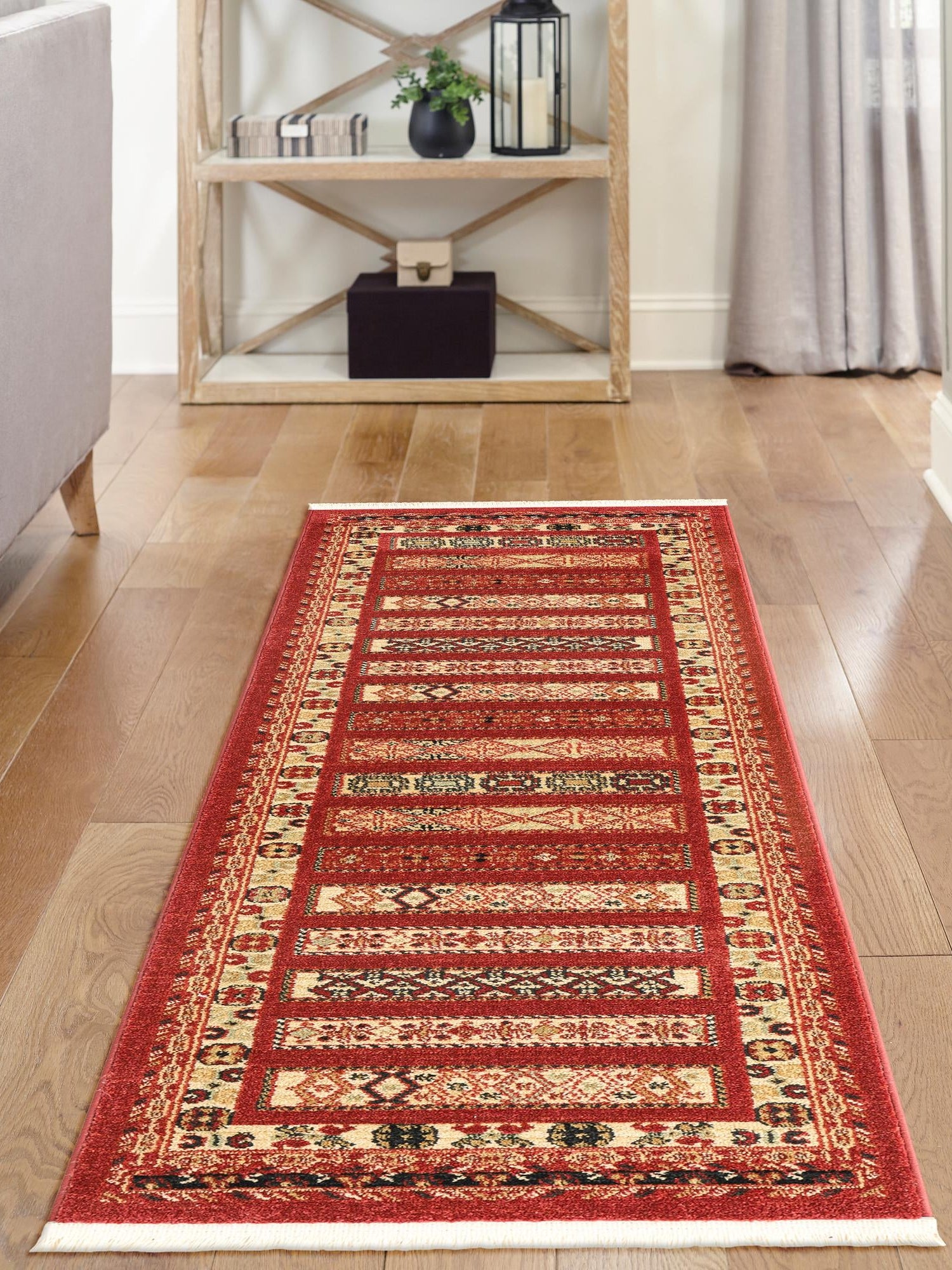 Rust Red 2' 7 x 10' Fars Runner Area Rug 100% Polypropylene Unique Traditional Carpet for Classical Living, Dining Room & Office Spaces for Sale at Rug Engine