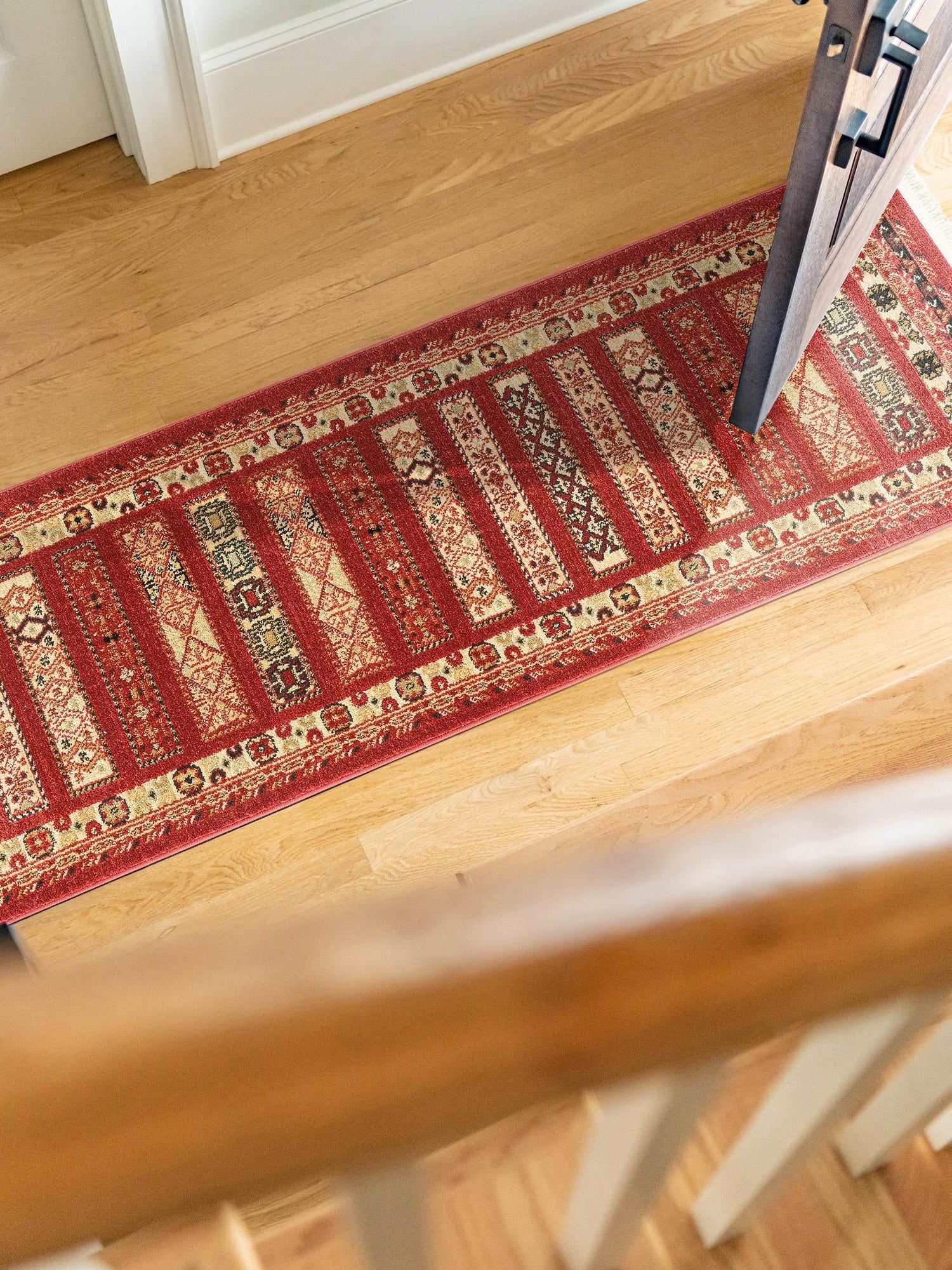 Rust Red 2' 7 x 19' 8 Fars Runner Area Rug 100% Polypropylene Unique Traditional Carpet for Classical Living, Dining Room & Office Spaces for Sale at Rug Engine