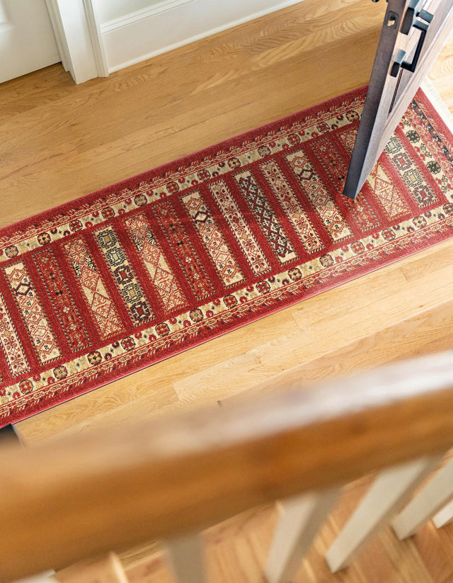 Rust Red 2' 7 x 19' 8 Fars Runner Area Rug 100% Polypropylene Unique Traditional Carpet for Classical Living, Dining Room & Office Spaces for Sale at Rug Engine