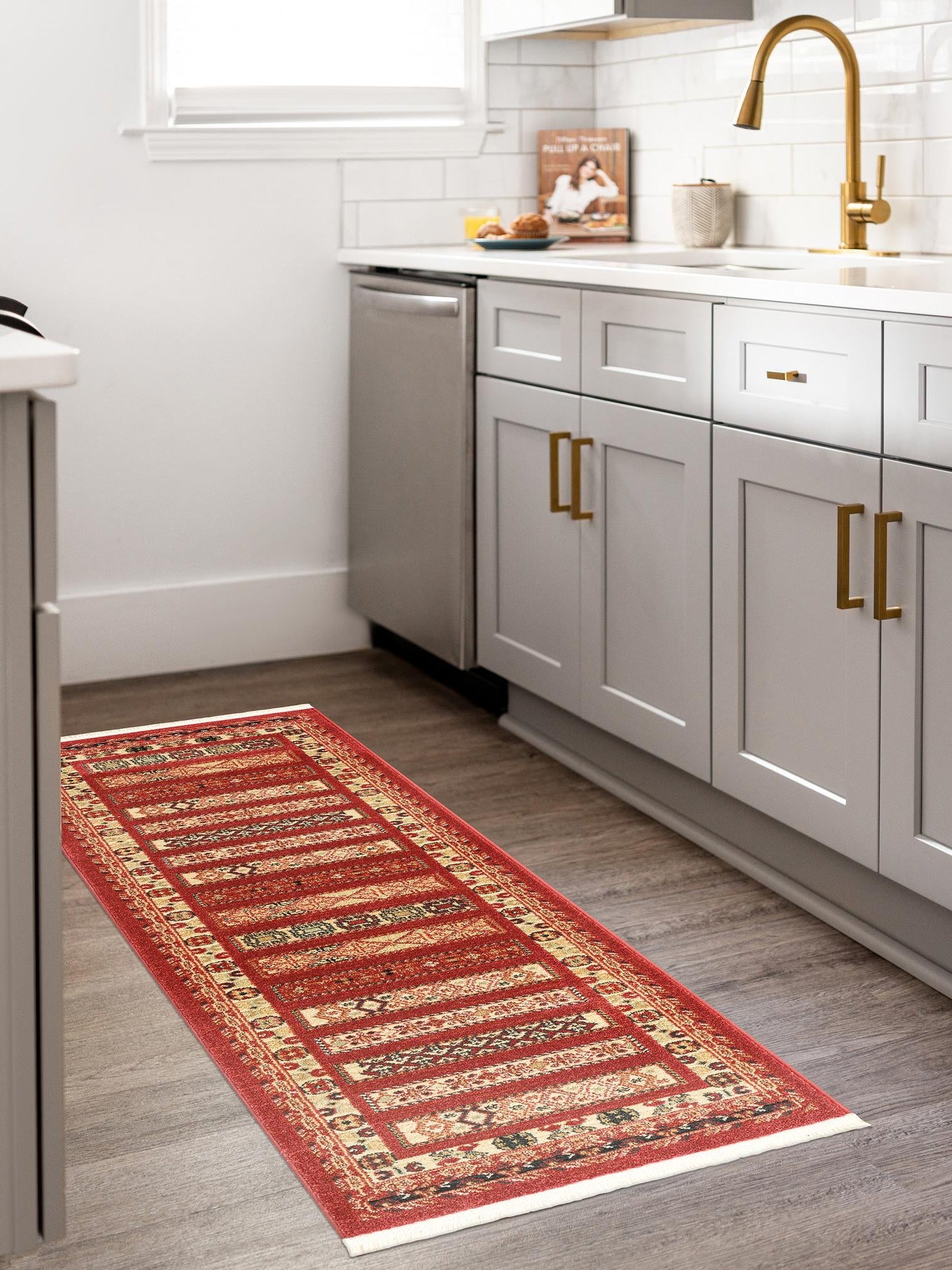 Rust Red 2' 7 x 10' Fars Runner Area Rug 100% Polypropylene Unique Traditional Carpet for Classical Living, Dining Room & Office Spaces for Sale at Rug Engine