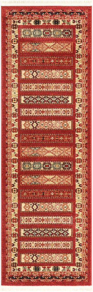 Rust Red 2' x 6' 1 Fars Runner Area Rug 100% Polypropylene Unique Traditional Carpet for Classical Living, Dining Room & Office Spaces for Sale at Rug Engine
