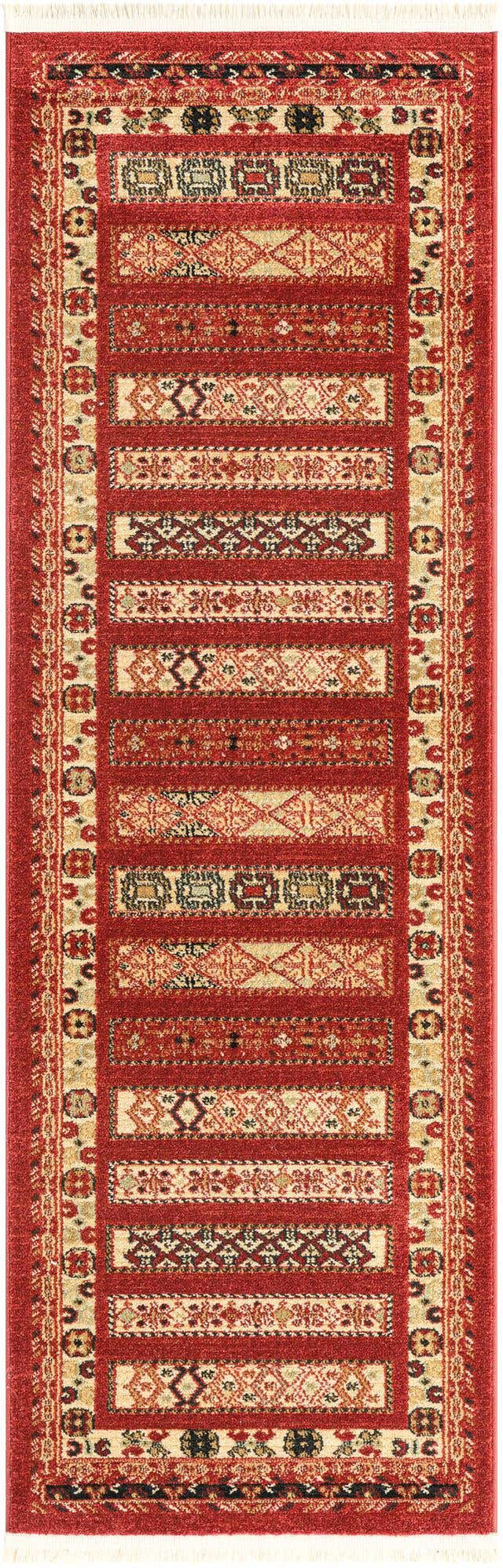 Rust Red 2' x 6' 1 Fars Runner Area Rug 100% Polypropylene Unique Traditional Carpet for Classical Living, Dining Room & Office Spaces for Sale at Rug Engine