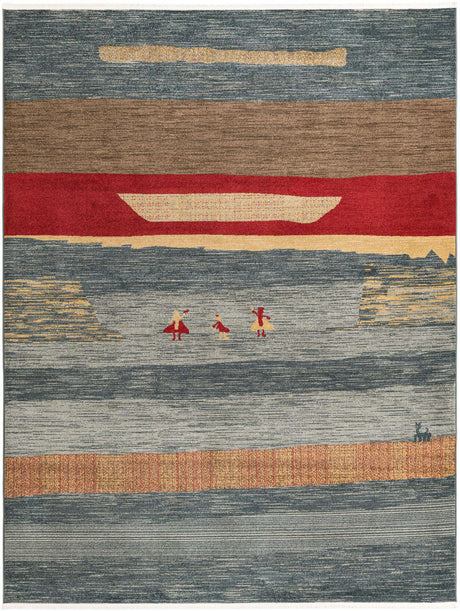 Blue 8' x 10' Fars Rectangle Area Rug 100% Polypropylene Unique Traditional Carpet for Classical Living, Dining Room & Office Spaces for Sale at Rug Engine