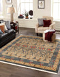 Navy Blue 8' x 8' Edinburgh Square Area Rug 100% Polypropylene Easy Clean With Cotton Backing Traditional Classic Design Carpet for Living, Dining Room, Office for Sale at Rug Engine