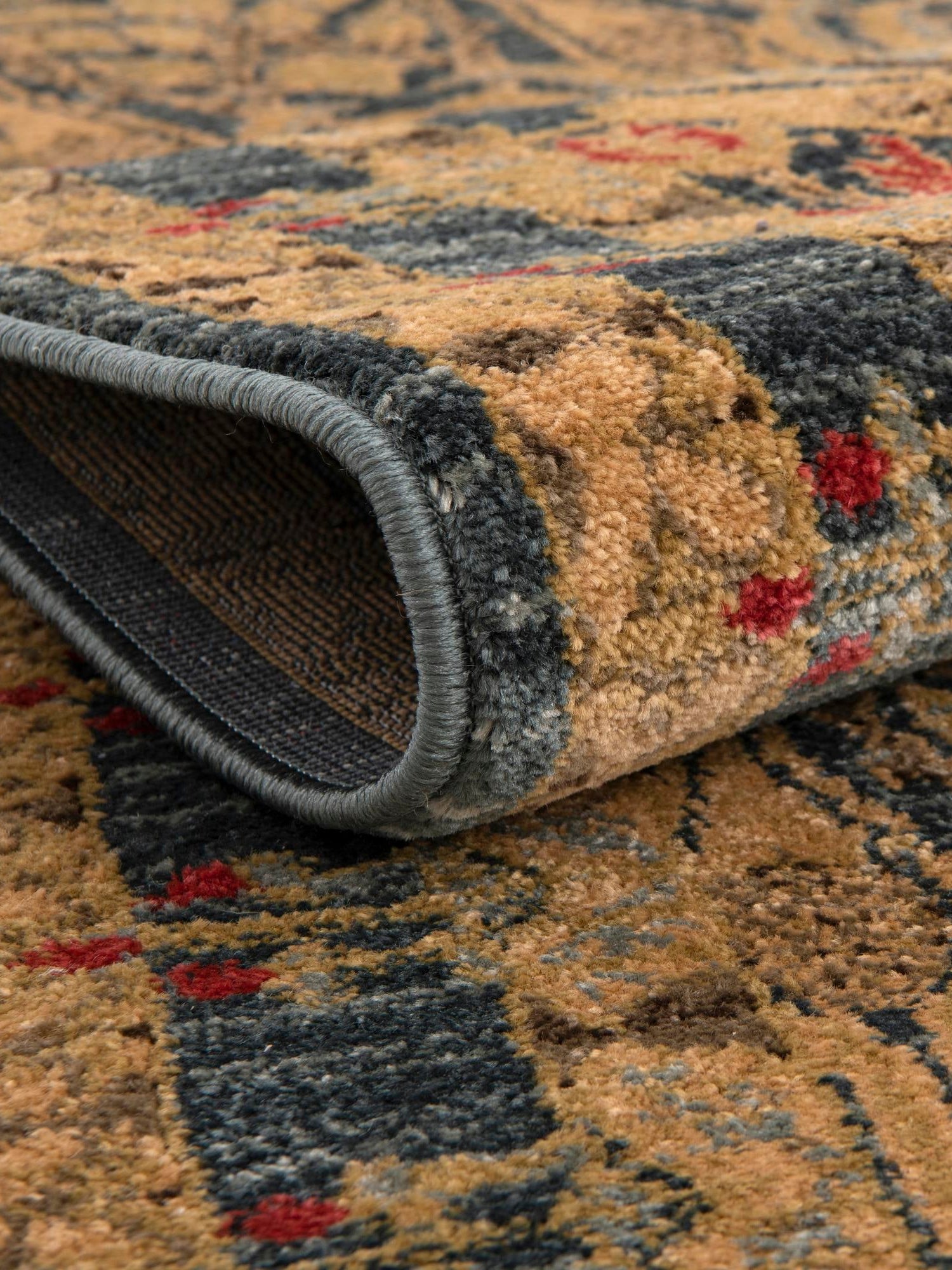 Navy Blue 6' 1 x 6' 1 Edinburgh Square Area Rug 100% Polypropylene Easy Clean With Cotton Backing Traditional Classic Design Carpet for Living, Dining Room, Office for Sale at Rug Engine