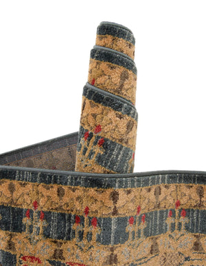 Navy Blue 7' 10 x 7' 10 Edinburgh Square Area Rug 100% Polypropylene Easy Clean With Cotton Backing Traditional Classic Design Carpet for Living, Dining Room, Office for Sale at Rug Engine