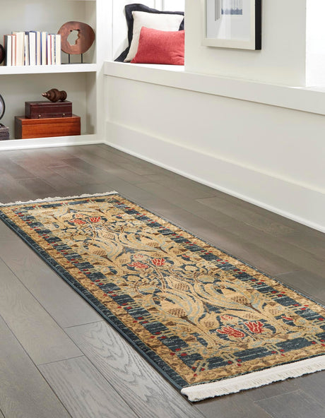 Navy Blue 2' 7 x 12' Edinburgh Runner Area Rug 100% Polypropylene Easy Clean With Cotton Backing Traditional Classic Design Carpet for Living, Dining Room, Office for Sale at Rug Engine