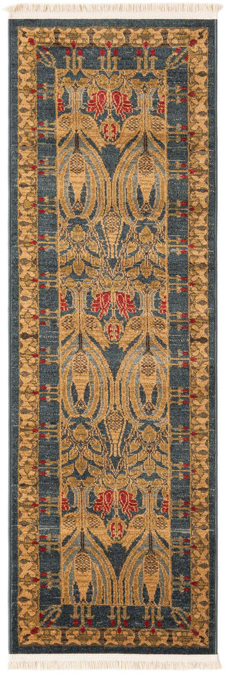 Navy Blue 2' x 6' 1 Edinburgh Runner Area Rug 100% Polypropylene Easy Clean With Cotton Backing Traditional Classic Design Carpet for Living, Dining Room, Office for Sale at Rug Engine