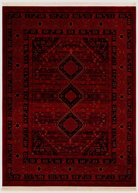 Red 9' x 12' Tekke Rectangle Area Rug Classic Traditional Vintage Design Carpet for Living Rooms, Dining, Bedrooms, Office Space for Sale at Rug Engine