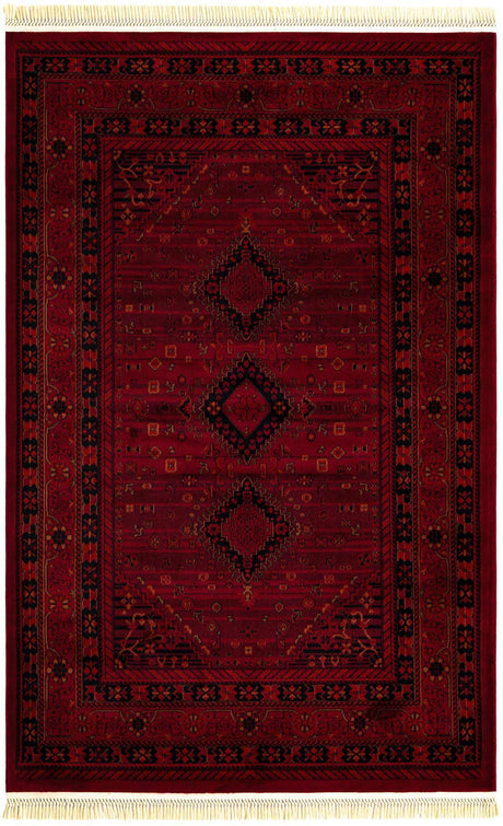 Red 5' 3 x 8' Tekke Rectangle Area Rug Classic Traditional Vintage Design Carpet for Living Rooms, Dining, Bedrooms, Office Space for Sale at Rug Engine