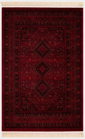 Red 4' 1 x 6' 1 Tekke Rectangle Area Rug Classic Traditional Vintage Design Carpet for Living Rooms, Dining, Bedrooms, Office Space for Sale at Rug Engine