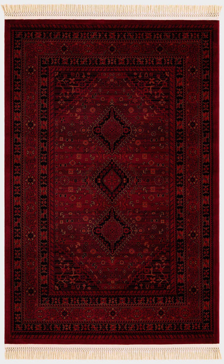 Red 4' 1 x 6' 1 Tekke Rectangle Area Rug Classic Traditional Vintage Design Carpet for Living Rooms, Dining, Bedrooms, Office Space for Sale at Rug Engine