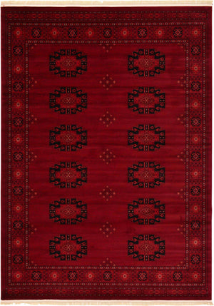 Red 7' 10 x 11' Tekke Rectangle Area Rug Classic Traditional Vintage Design Carpet for Living Rooms, Dining, Bedrooms, Office Space for Sale at Rug Engine