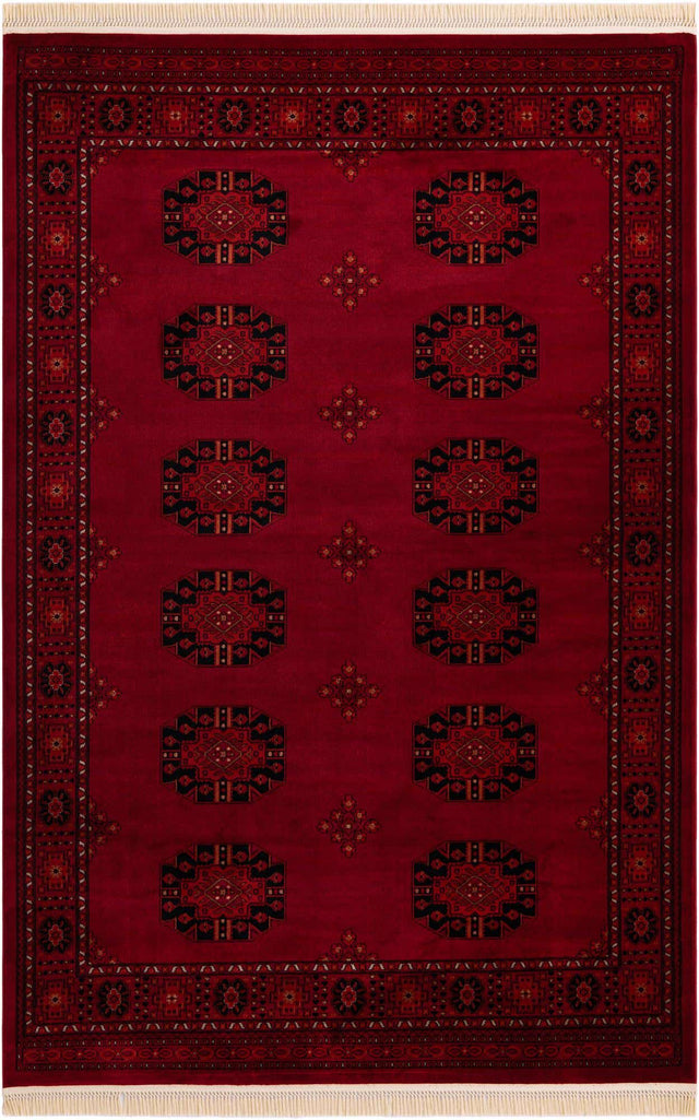 Red 7' 1 x 10' Tekke Rectangle Area Rug Classic Traditional Vintage Design Carpet for Living Rooms, Dining, Bedrooms, Office Space for Sale at Rug Engine