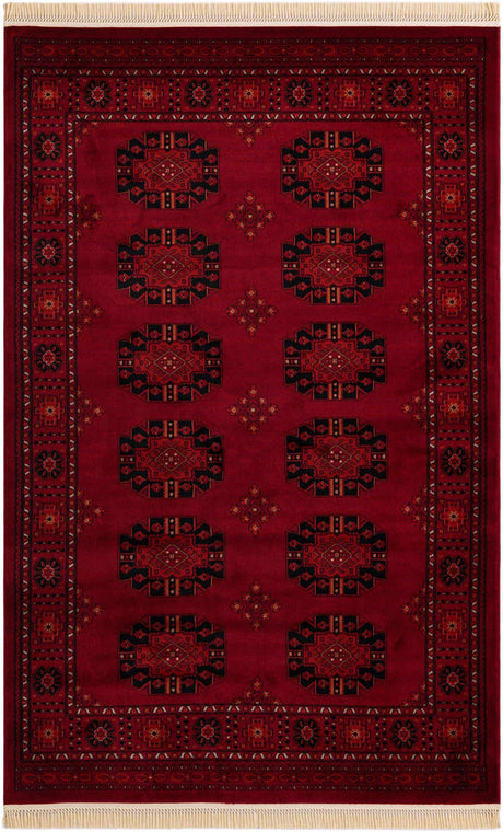 Red 6' 1 x 9' Tekke Rectangle Area Rug Classic Traditional Vintage Design Carpet for Living Rooms, Dining, Bedrooms, Office Space for Sale at Rug Engine