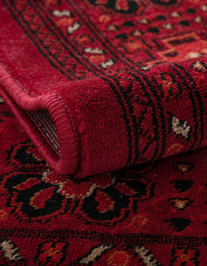 Red 5' 3 x 7' 1 Tekke Rectangle Area Rug Classic Traditional Vintage Design Carpet for Living Rooms, Dining, Bedrooms, Office Space for Sale at Rug Engine