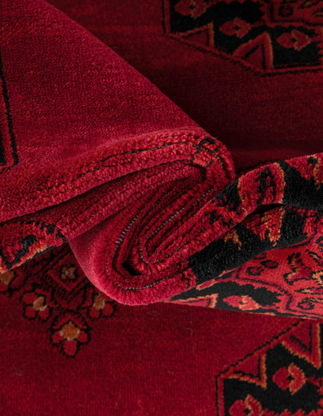 Red 9' x 12' Tekke Rectangle Area Rug Classic Traditional Vintage Design Carpet for Living Rooms, Dining, Bedrooms, Office Space for Sale at Rug Engine