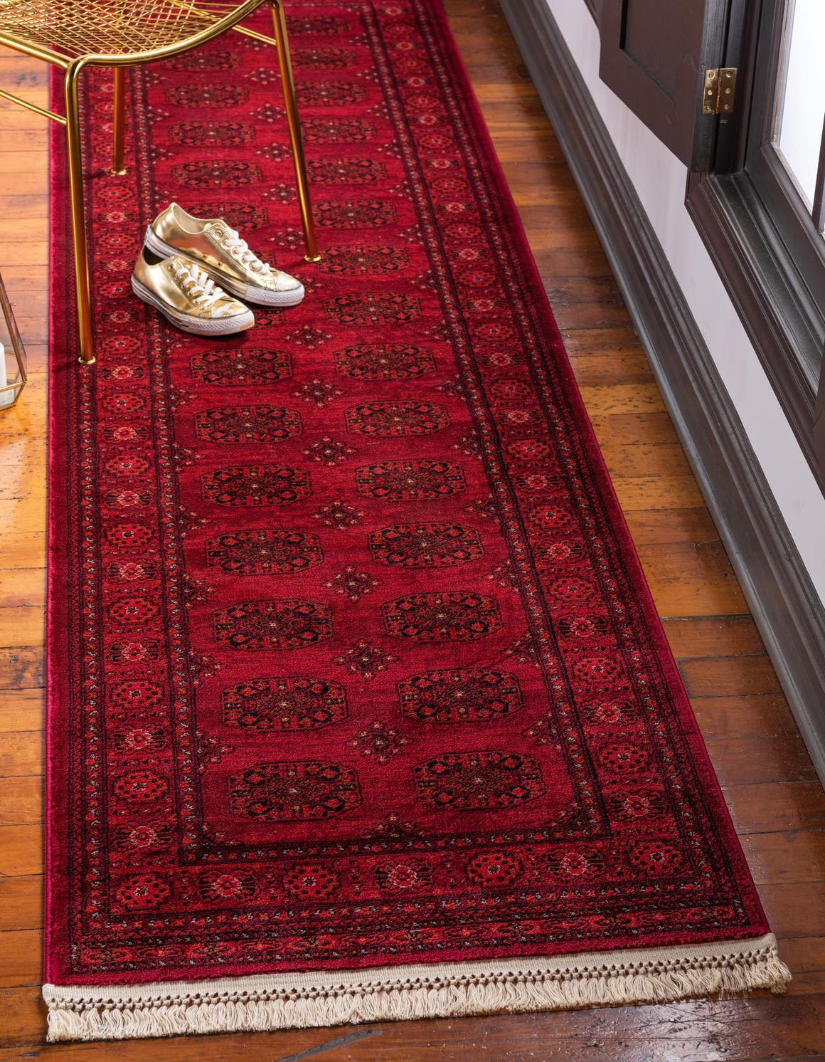Red 2' 7 x 12' Tekke Runner Area Rug Classic Traditional Vintage Design Carpet for Living Rooms, Dining, Bedrooms, Office Space for Sale at Rug Engine