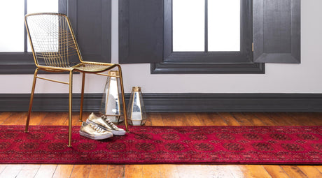 Red 2' x 5' 3 Tekke Runner Area Rug Classic Traditional Vintage Design Carpet for Living Rooms, Dining, Bedrooms, Office Space for Sale at Rug Engine