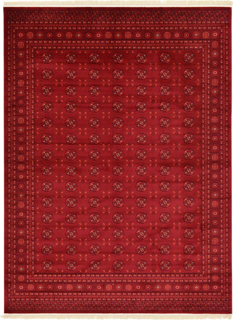 Red 9' x 12' Tekke Rectangle Area Rug Classic Traditional Vintage Design Carpet for Living Rooms, Dining, Bedrooms, Office Space for Sale at Rug Engine