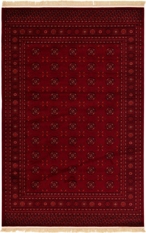 Red 6' 1 x 9' Tekke Rectangle Area Rug Classic Traditional Vintage Design Carpet for Living Rooms, Dining, Bedrooms, Office Space for Sale at Rug Engine