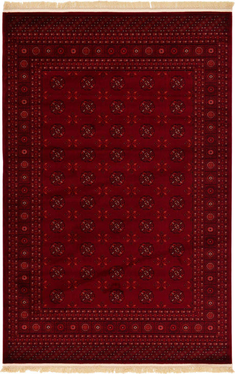 Red 6' 1 x 9' Tekke Rectangle Area Rug Classic Traditional Vintage Design Carpet for Living Rooms, Dining, Bedrooms, Office Space for Sale at Rug Engine