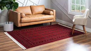 Red 10' x 13' 1 Tekke Rectangle Area Rug Classic Traditional Vintage Design Carpet for Living Rooms, Dining, Bedrooms, Office Space for Sale at Rug Engine