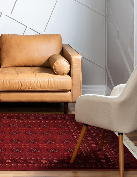Red 7' 10 x 11' Tekke Rectangle Area Rug Classic Traditional Vintage Design Carpet for Living Rooms, Dining, Bedrooms, Office Space for Sale at Rug Engine
