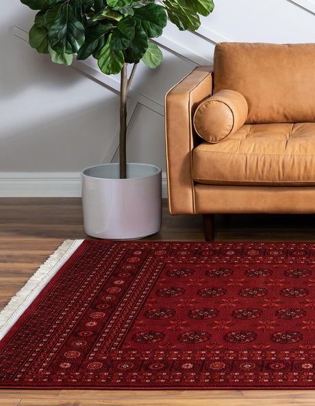 Red 6' 1 x 9' Tekke Rectangle Area Rug Classic Traditional Vintage Design Carpet for Living Rooms, Dining, Bedrooms, Office Space for Sale at Rug Engine