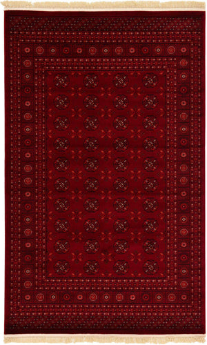 Red 5' 3 x 8' Tekke Rectangle Area Rug Classic Traditional Vintage Design Carpet for Living Rooms, Dining, Bedrooms, Office Space for Sale at Rug Engine