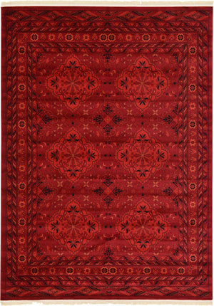 Red 7' 10 x 11' Tekke Rectangle Area Rug Classic Traditional Vintage Design Carpet for Living Rooms, Dining, Bedrooms, Office Space for Sale at Rug Engine