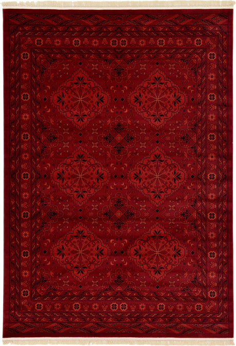Red 7' 1 x 10' Tekke Rectangle Area Rug Classic Traditional Vintage Design Carpet for Living Rooms, Dining, Bedrooms, Office Space for Sale at Rug Engine