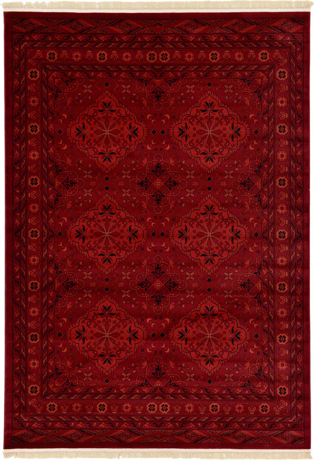 Red 7' 1 x 10' Tekke Rectangle Area Rug Classic Traditional Vintage Design Carpet for Living Rooms, Dining, Bedrooms, Office Space for Sale at Rug Engine