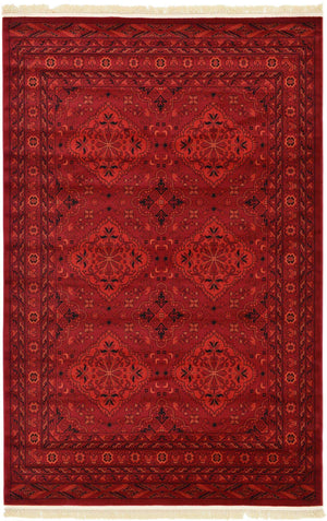 Red 6' 1 x 9' Tekke Rectangle Area Rug Classic Traditional Vintage Design Carpet for Living Rooms, Dining, Bedrooms, Office Space for Sale at Rug Engine