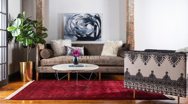 Red 5' 3 x 8' Tekke Rectangle Rug