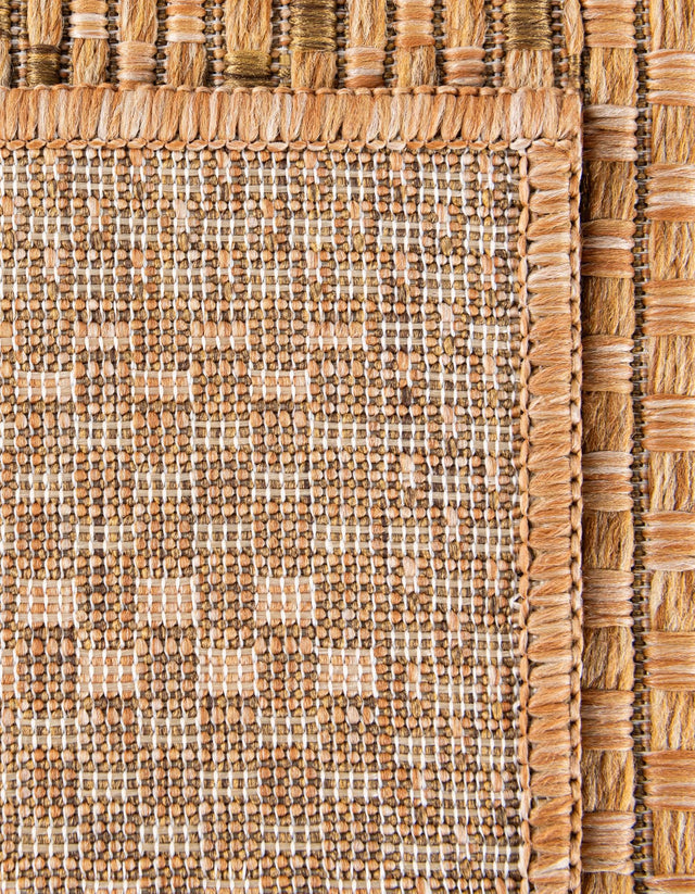 Light Brown 8' x 8' Outdoor Border Square Rug