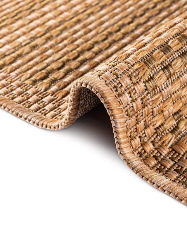 Light Brown 8' x 8' Outdoor Border Square Rug