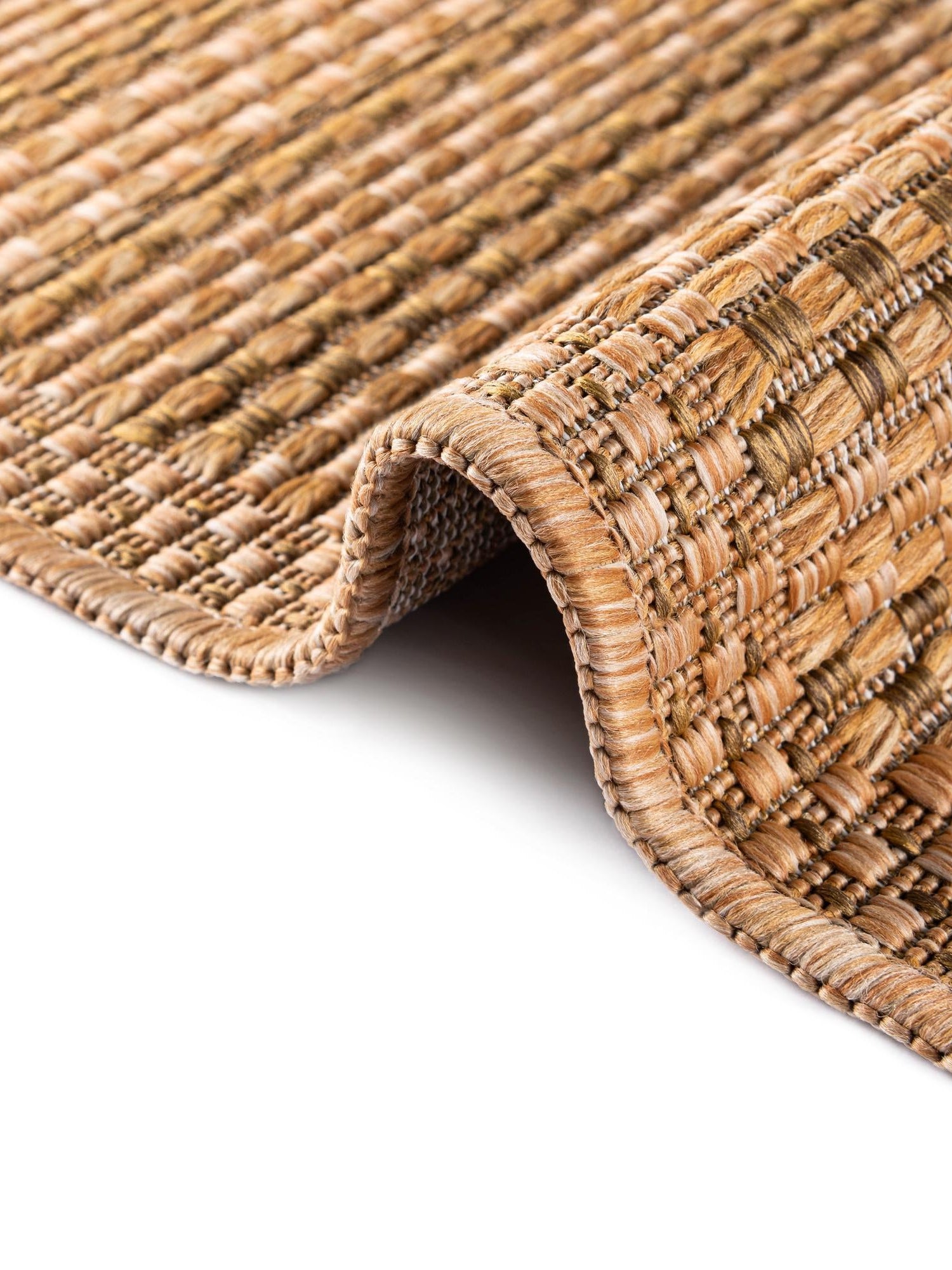 Light Brown 7' 10 x 7' 10 Outdoor Border Round Area Rug Weather Resistant for Patio, Deck, Terrace, Balcony, Porch 100% Polypropylene Classic Bordered Carpet for Sale at Rug Engine