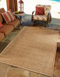 Light Brown 7' 1 x 10' Outdoor Border Rectangle Rug