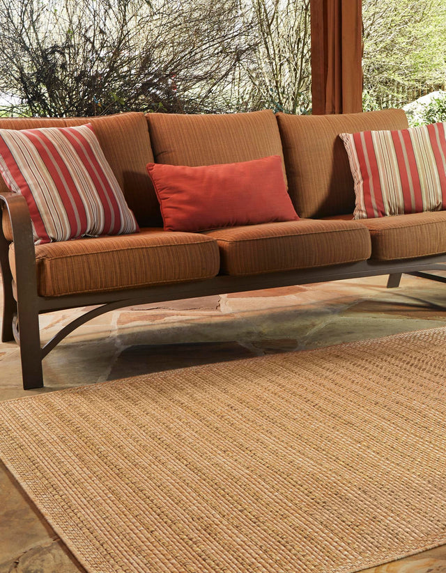 Light Brown 2' 2 x 3' 1 Outdoor Border Rectangle Rug