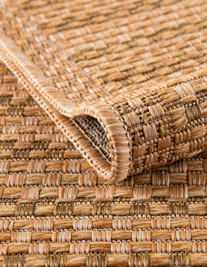 Light Brown 5' 3 x 8' Outdoor Border Rectangle Area Rug Weather Resistant for Patio, Deck, Terrace, Balcony, Porch 100% Polypropylene Classic Bordered Carpet for Sale at Rug Engine