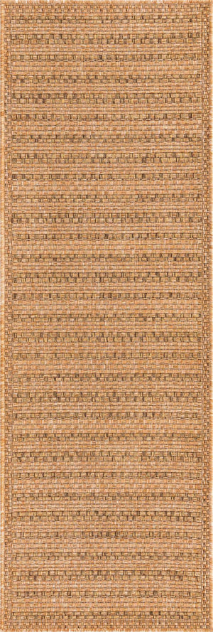 Light Brown 2' 2 x 6' 1 Outdoor Border Runner Rug
