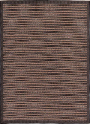 Brown 7' 1 x 10' Outdoor Border Rectangle Rug