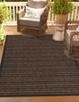 Brown 7' 1 x 10' Outdoor Border Rectangle Rug