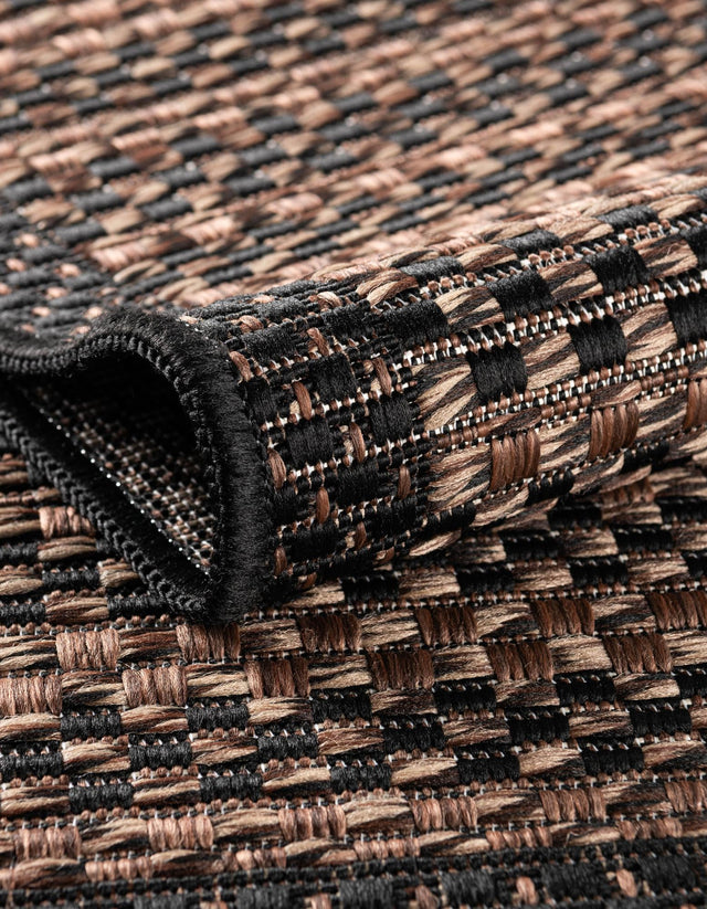 Brown 7' 1 x 10' Outdoor Border Rectangle Rug