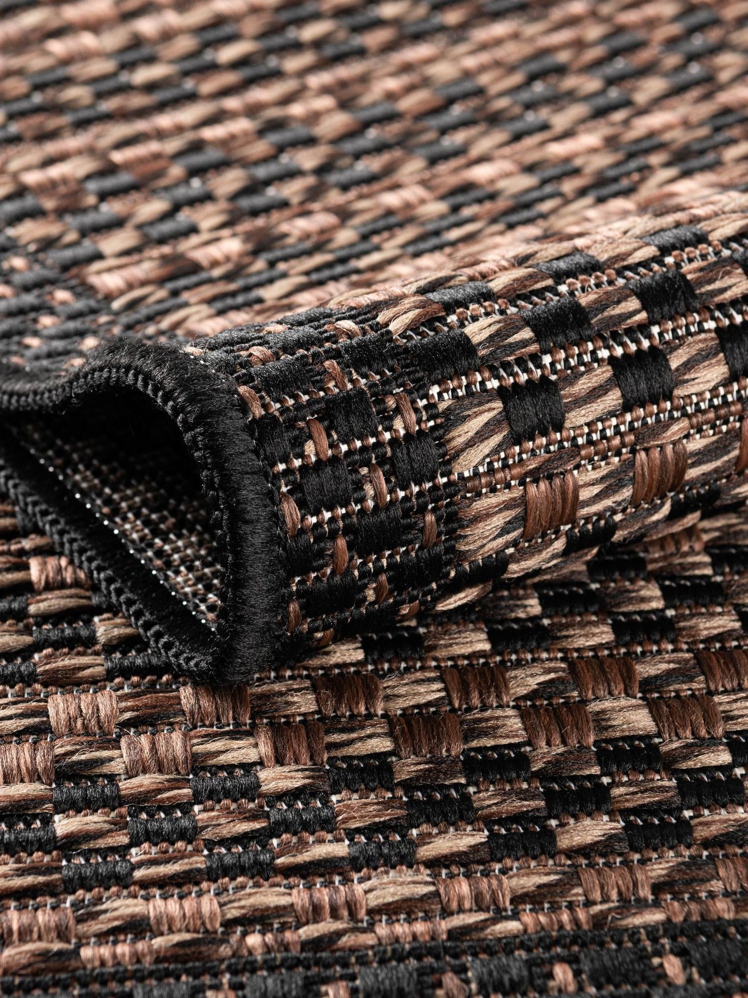 Brown 4' 1 x 6' 1 Outdoor Border Rectangle Area Rug Weather Resistant for Patio, Deck, Terrace, Balcony, Porch 100% Polypropylene Classic Bordered Carpet for Sale at Rug Engine